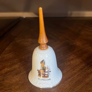 Vintage M.J. Hummel "Wayside Harmony" Porcelain
Bell w/Wooden Handle.